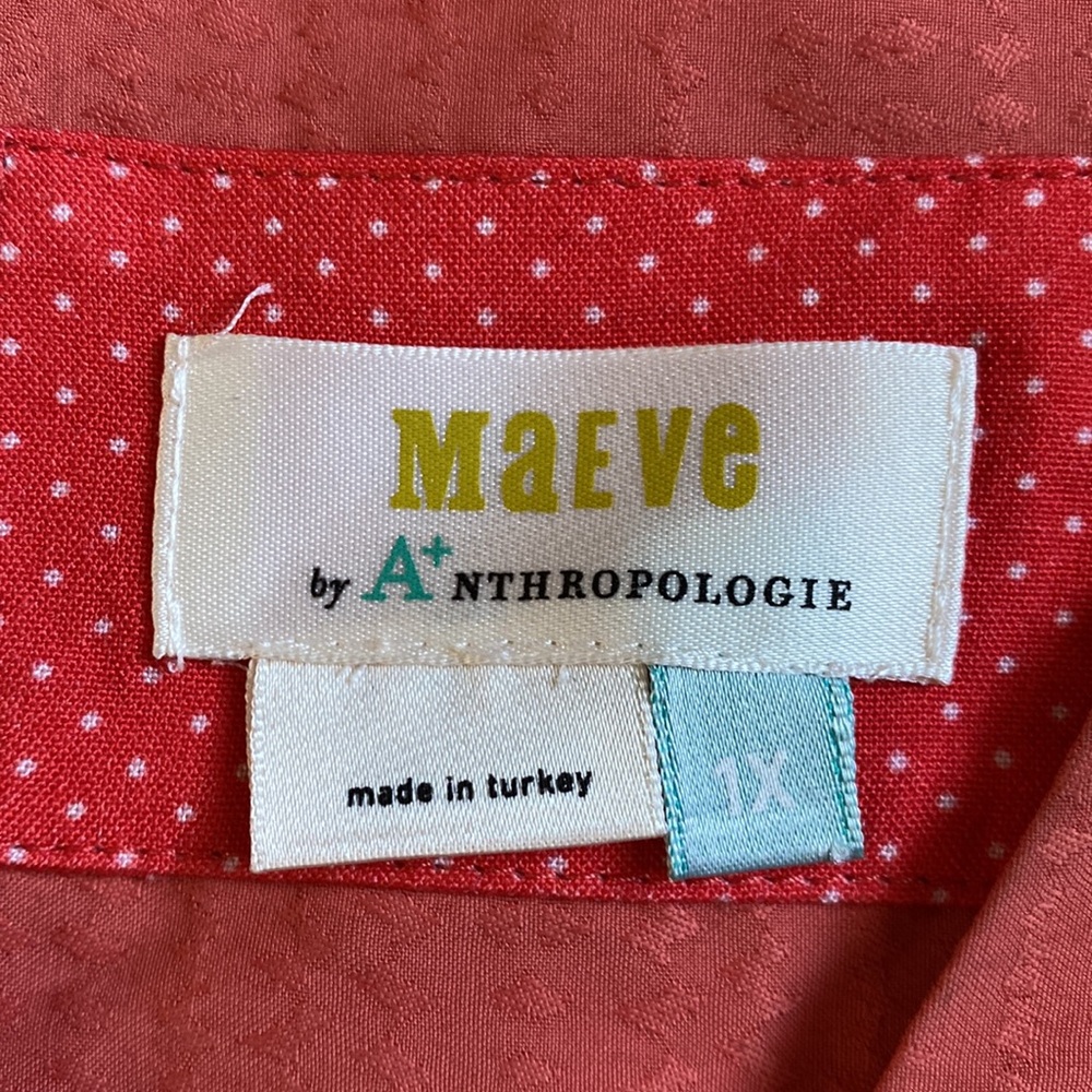 Anthropologie Coral Tiered Long-Sleeve Dress - Picture 5 of 5